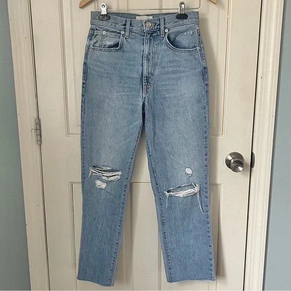 Slvrlake Sierra Light Wash Jeans Straight Leg 26 Distressed Valley of Fire - Picture 3 of 12